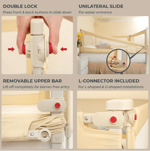 Skida Bedrail Extra Tall Slide Down - Beige