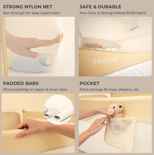 Skida Bedrail Extra Tall Slide Down - Beige