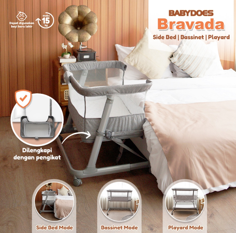 Babydoes 3in1 Bravada Bedside Baby Box