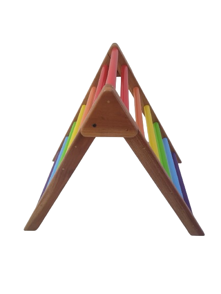 Pikler Triangle With Slide and Rock Climbing