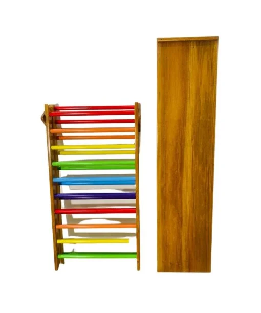 Pikler Triangle Jumbo With Slide and Rock Climbing - Colorful