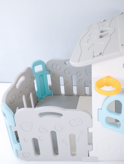 Lumba Baby Fence Playhouse Type Roof + Playmat Full Grey (Diskon Kondisi)
