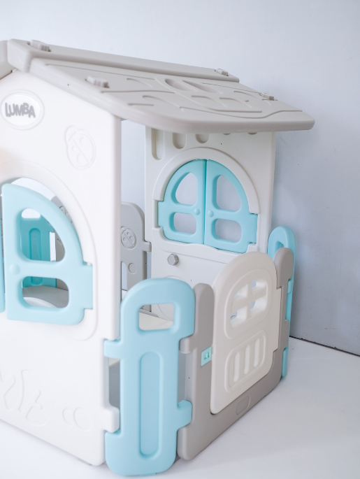 Lumba Baby Fence Playhouse Type Roof + Playmat Full Grey (Diskon Kondisi)
