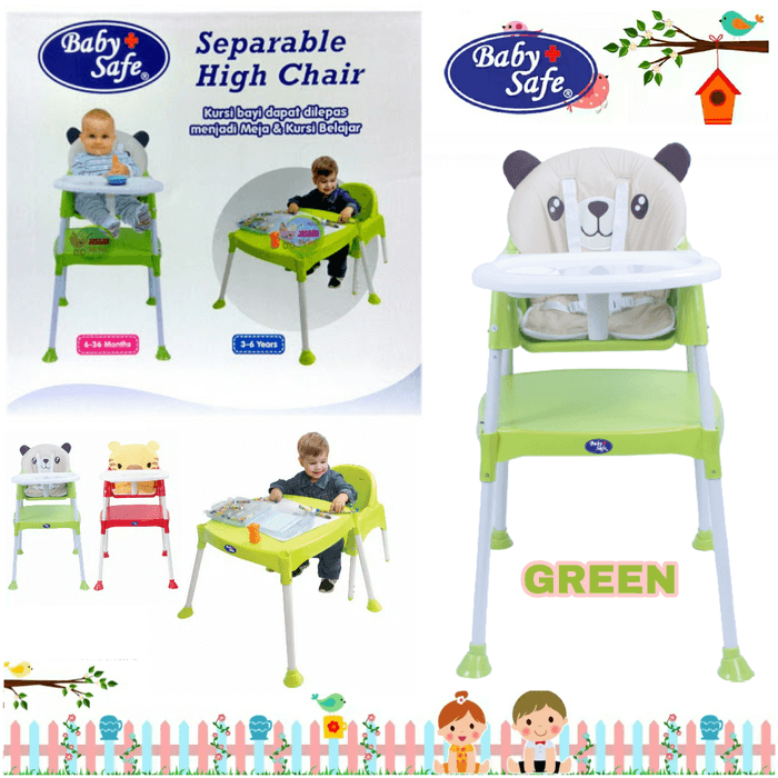 Baby Safe Separable High Chair Kursi Makan Bayi