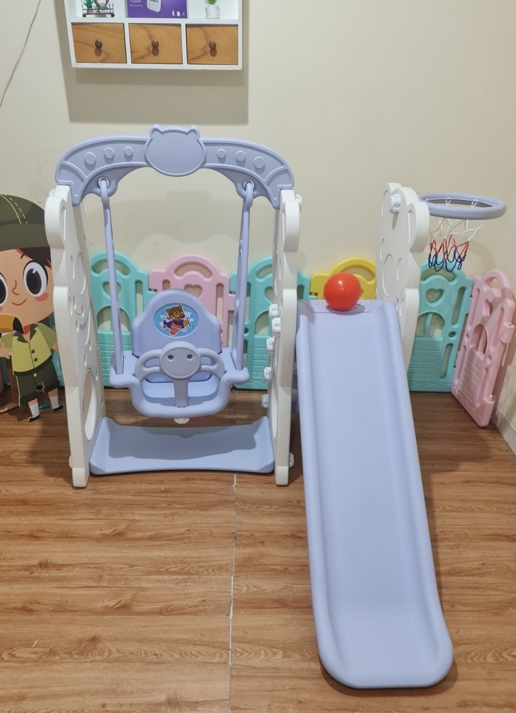 Tobebe Jumbo Bear White Slide with Swing