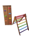 Pikler Triangle With Slide and Rock Climbing