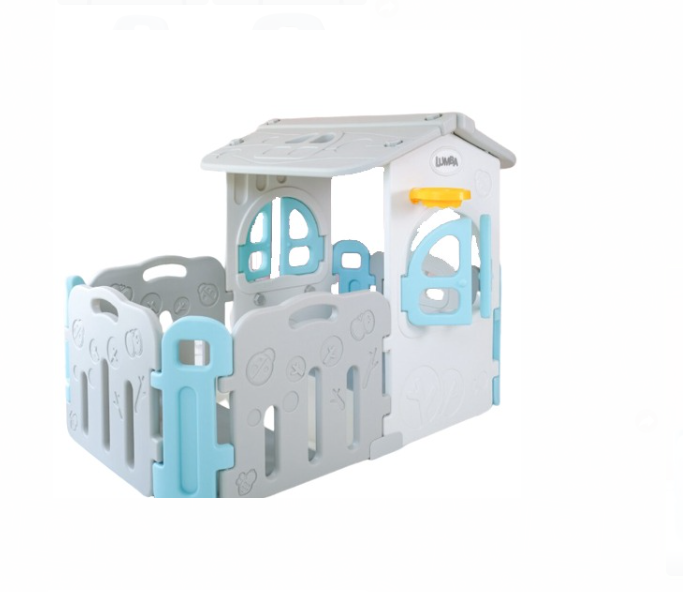 Lumba Baby Fence Playhouse Type Roof + Playmat Full Grey (Diskon Kondisi)