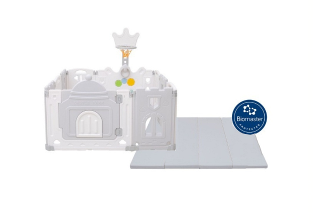 Lumba Castle Fence Grey 6+3 with Playmat Full Grey