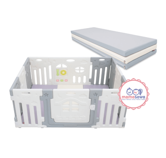 Lumba Play Fence Airplane Monochrome 10+2 with Playmat