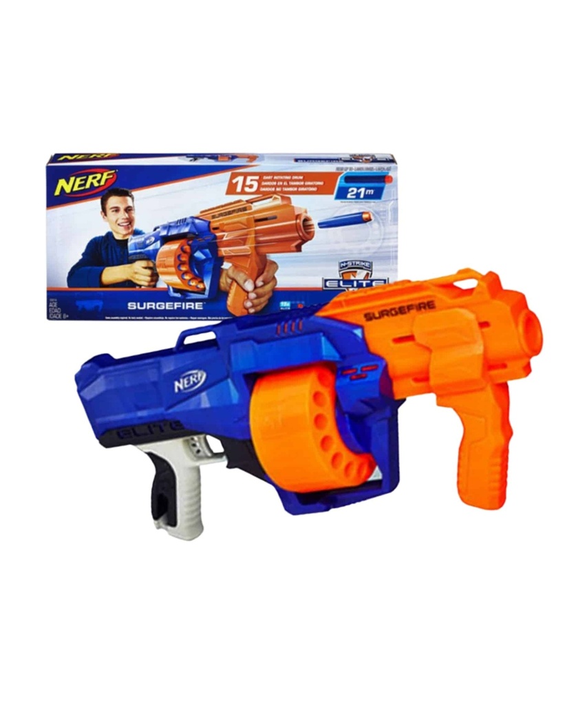 Pistol Mainan Nerf Gun N-Strike Elite Surgefire + Papan Target Otomatis