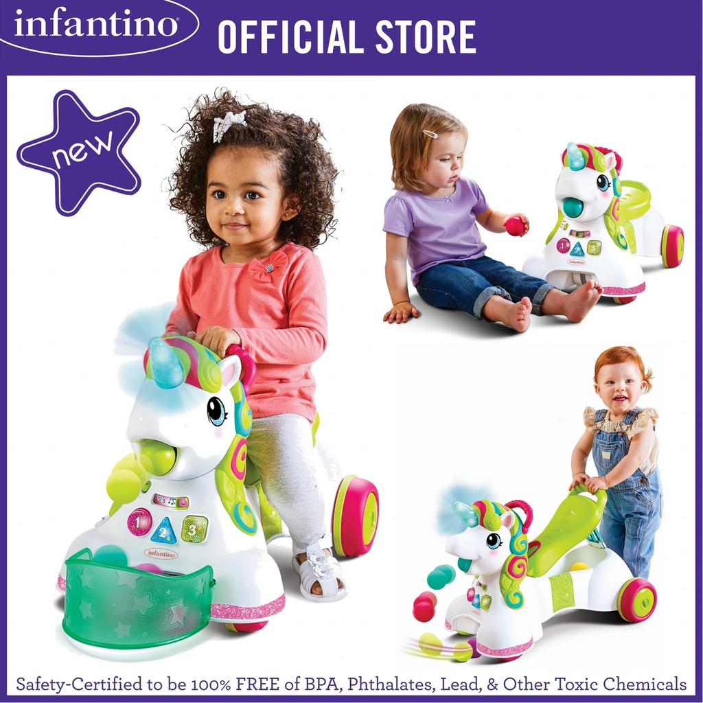 Infantino 3in1 Sit Walk and Ride Unicorn