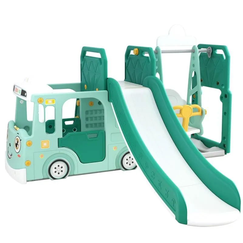 Happy Play Bus Slide Swing 3in1 (Blue)