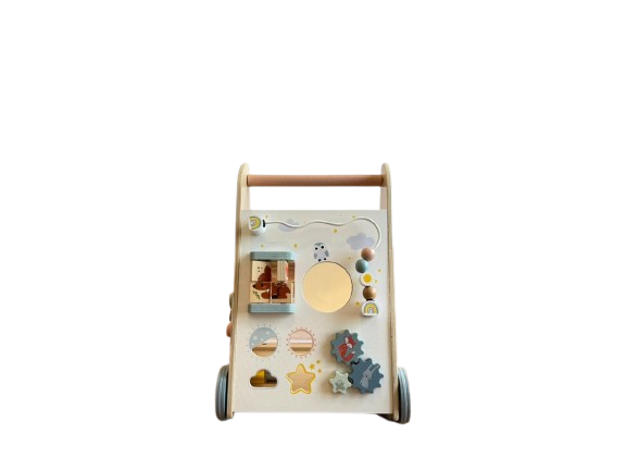 Bubble Wooden Activity Walker - White