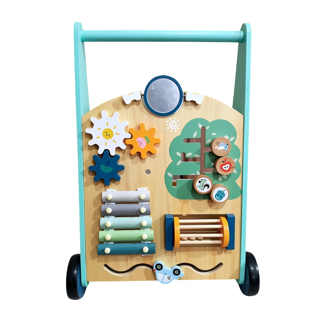 Bubble Wooden Activity Walker - Blue