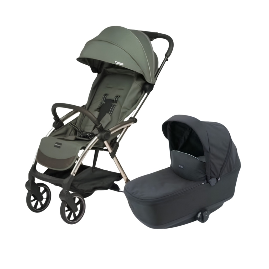 Leclerc Influencer XL Stroller Green + Baby Bassinet Black